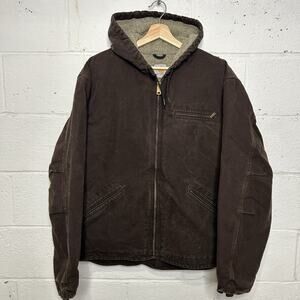 VTG Carhartt Sherpa-Lined Hooded Detroit Jacket “Dark Brown”